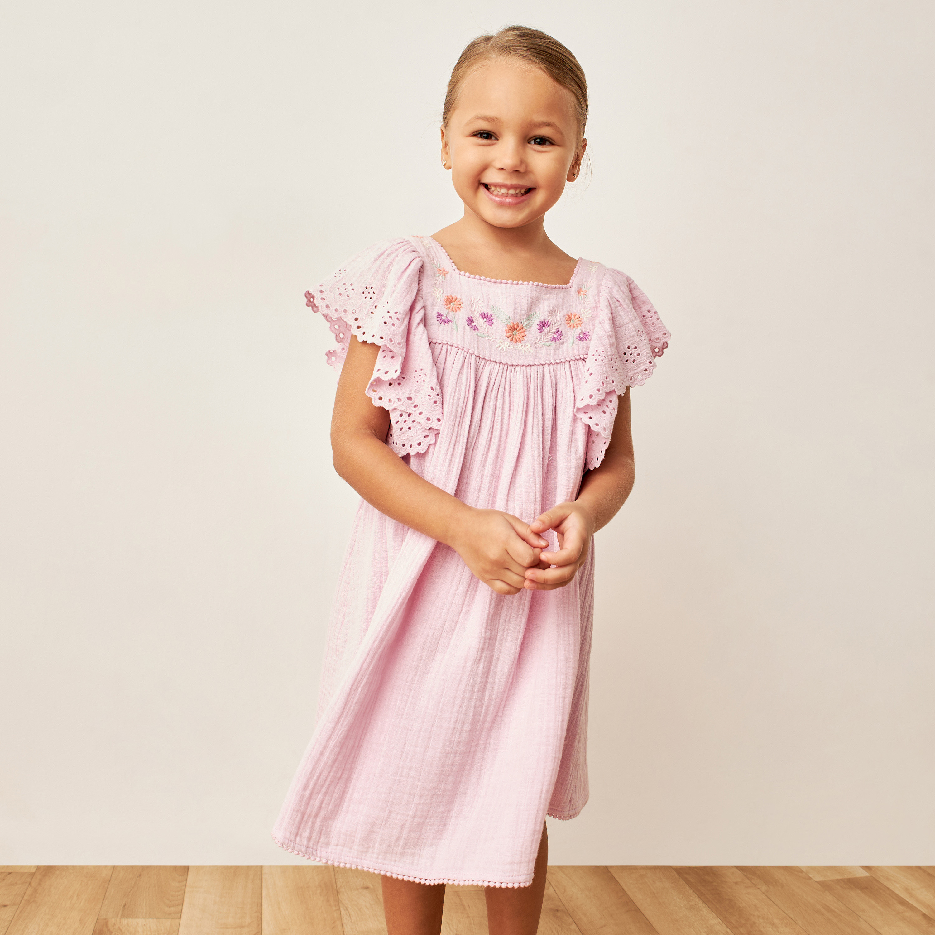 فستان مطرّز بأكمام واسعة من إليجو-girls-clothing-dressesandjumpsuits-image-1