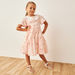 Eligo Floral Embroidered A-line Dress with Peter Pan Collar and Short Sleeves-Dresses%2C Gowns and Frocks-thumbnail-1