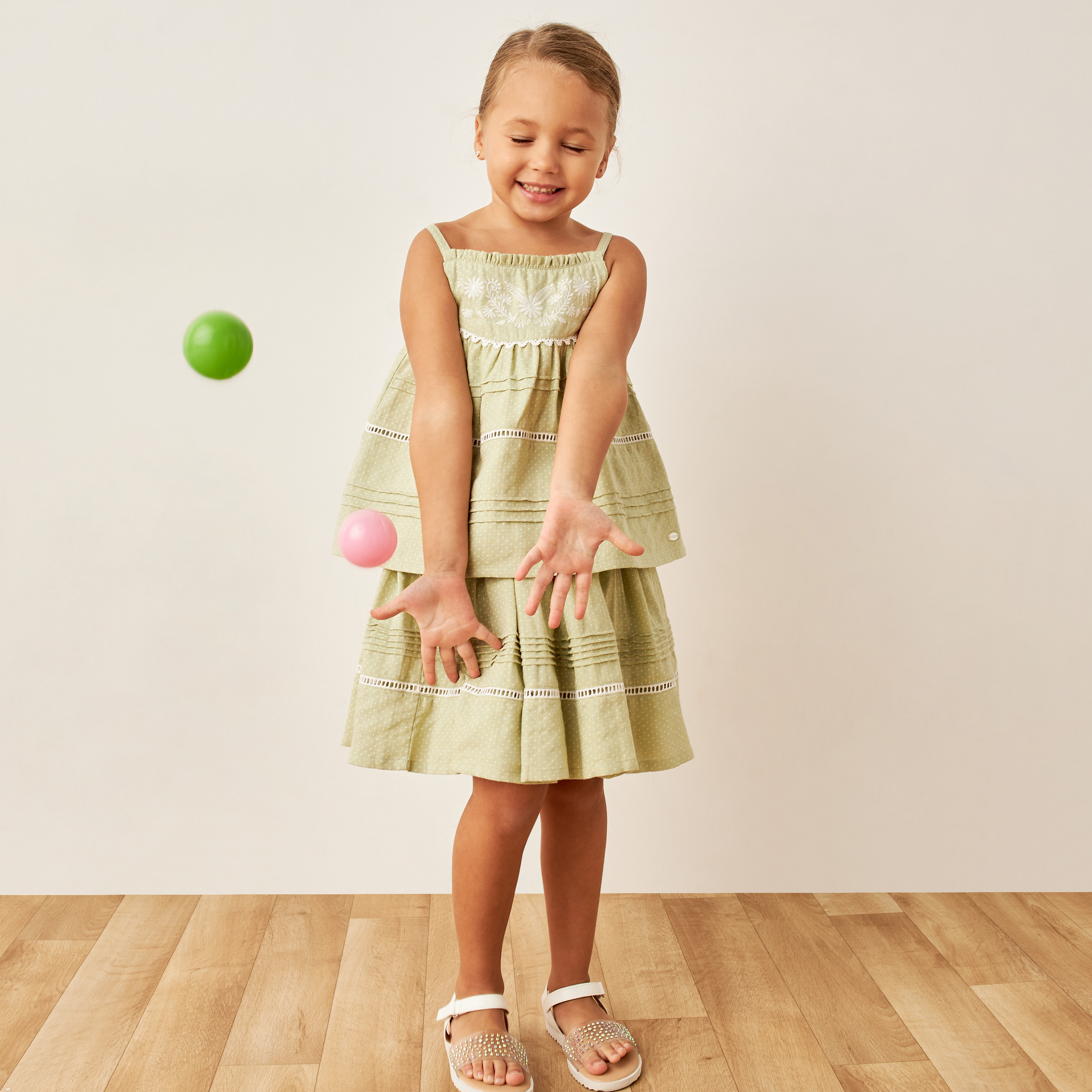 Eligo Floral Embroidered Strap Sleeves Top and Elasticated A-line Skirt Set-baby-girls-clothing-setsandcoords-image-2