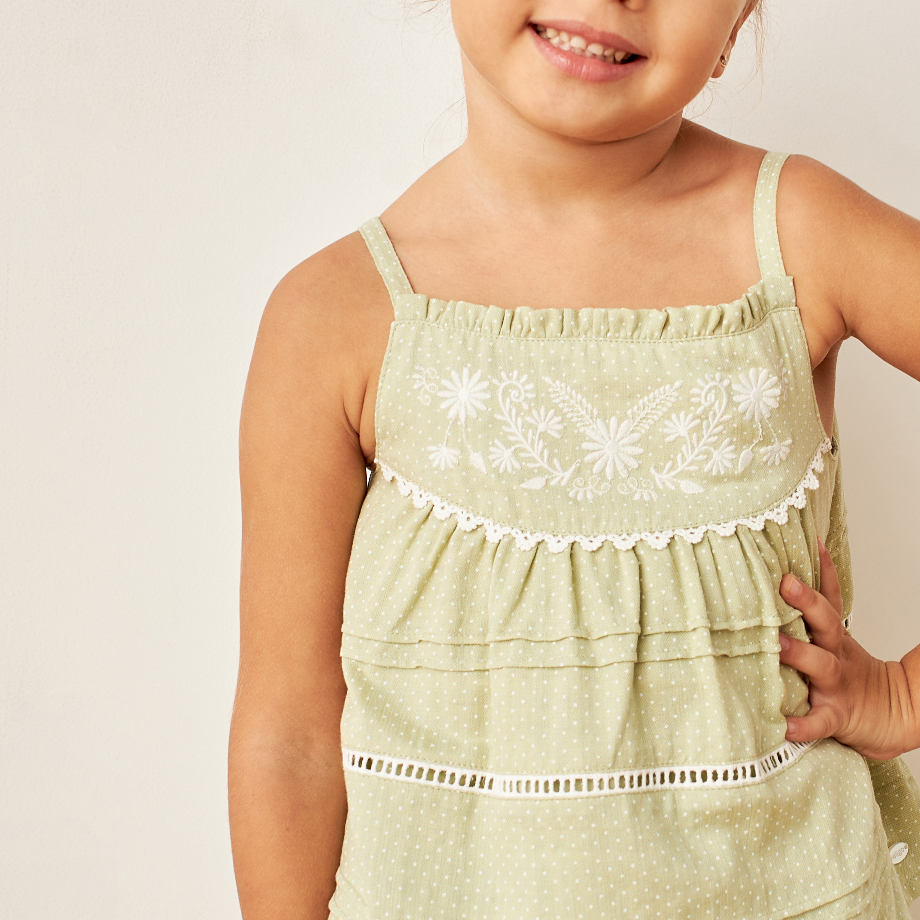 Eligo Floral Embroidered Strap Sleeves Top and Elasticated A-line Skirt Set-baby-girls-clothing-setsandcoords-image-5