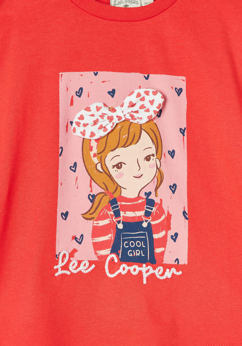 Lee Cooper Graphic Print T-shirt with Short Sleeves-T Shirts-image-2