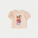 Lee Cooper Printed T-shirt with Schiffle Detail Puff Sleeves-T Shirts-thumbnailMobile-0