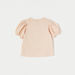 Lee Cooper Printed T-shirt with Schiffle Detail Puff Sleeves-T Shirts-thumbnailMobile-3