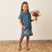 Lee Cooper Solid Denim Polo Dress with Short Sleeves-Dresses%2C Gowns and Frocks-thumbnailMobile-0
