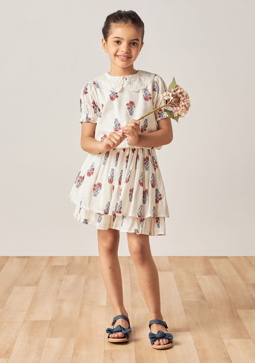 Lee Cooper All-Over Floral Print Top and Skirt Set-Clothes Sets-image-0