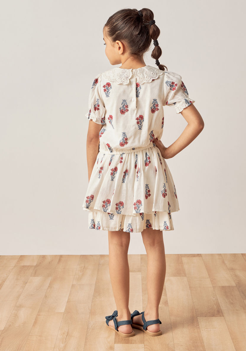 Lee Cooper All-Over Floral Print Top and Skirt Set-Clothes Sets-image-4