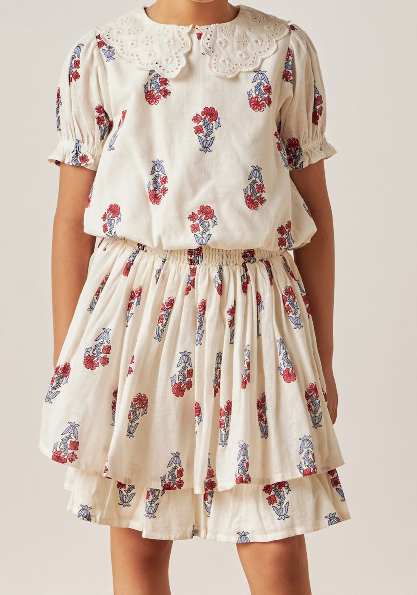 Lee Cooper All-Over Floral Print Top and Skirt Set-Clothes Sets-image-5