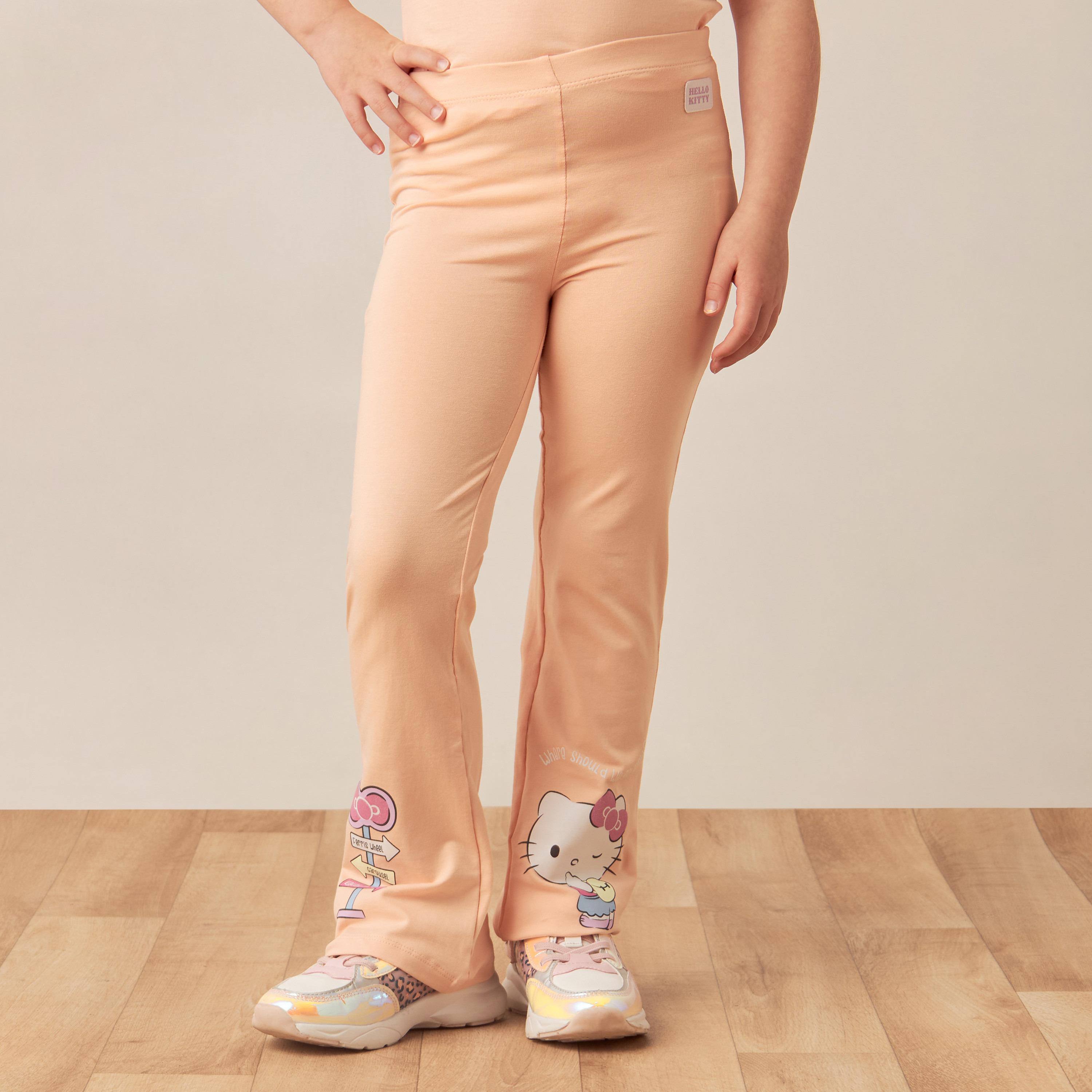 Sanrio Hello Kitty Print Leggings with Elasticated Waistband - Set of 2-baby-girls-clothing-bottoms-leggings-image-2