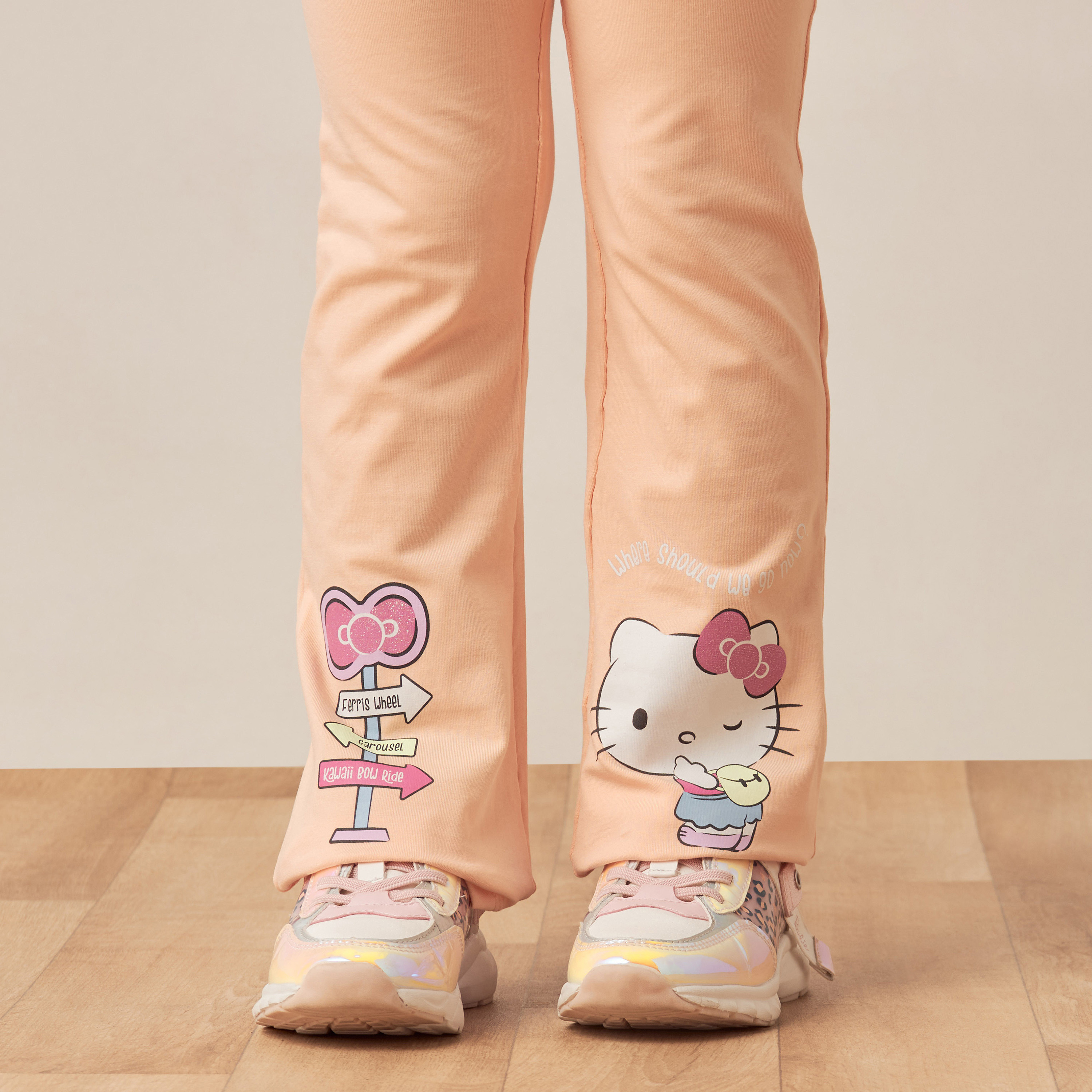 Sanrio Hello Kitty Print Leggings with Elasticated Waistband - Set of 2-baby-girls-clothing-bottoms-leggings-image-3