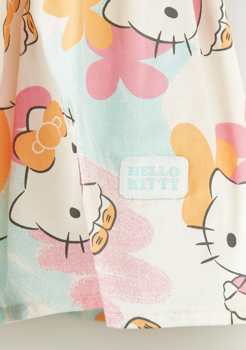 Sanrio All-Over Hello Kitty Print Sleeveless A-line Dress-Dresses%2C Gowns and Frocks-image-2