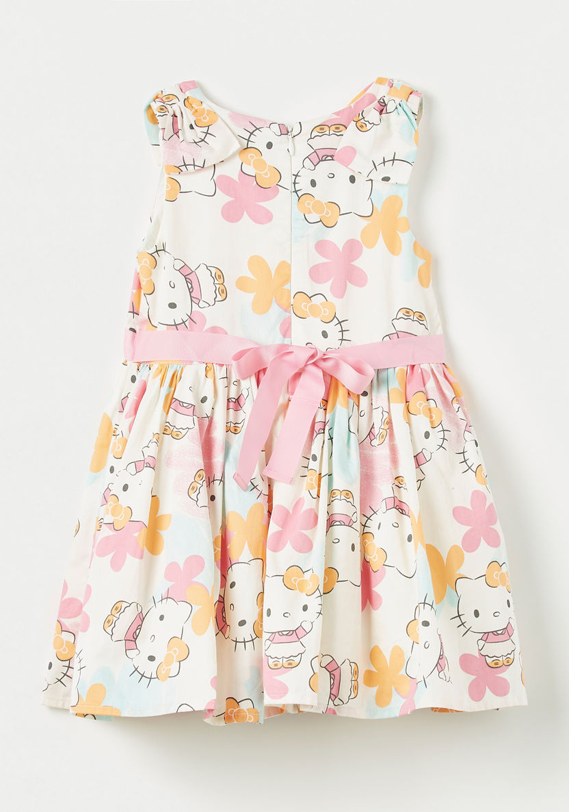 Sanrio All-Over Hello Kitty Print Sleeveless A-line Dress-Dresses%2C Gowns and Frocks-image-3