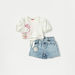 Sanrio Hello Kitty Print T-shirt and Denim Shorts Set-Clothes Sets-thumbnail-0