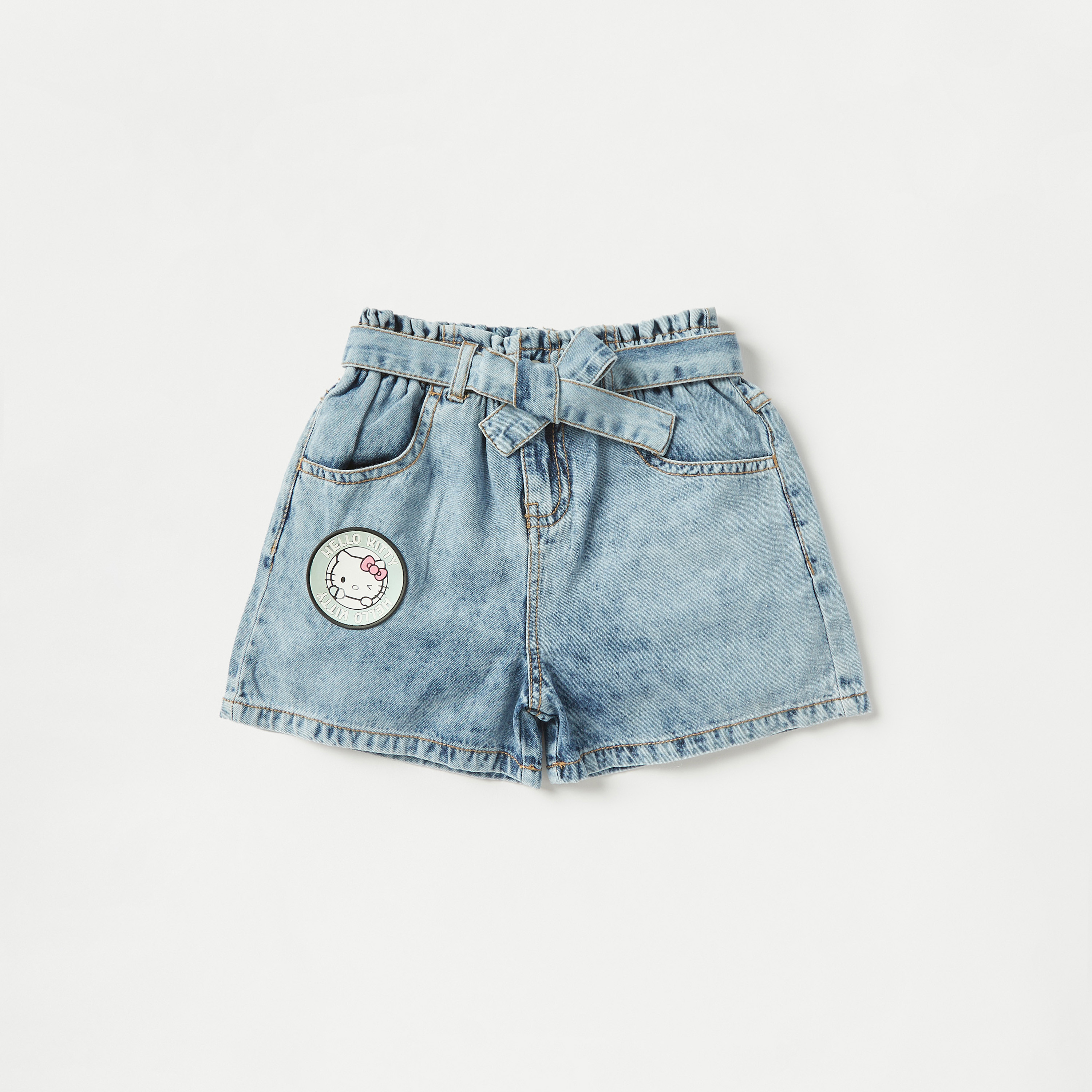 Sanrio Hello Kitty Print T-shirt and Denim Shorts Set-baby-girls-clothing-setsandcoords-image-3