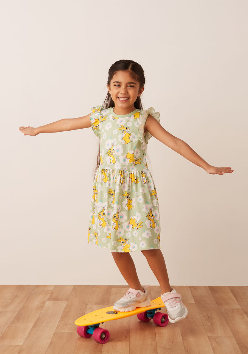 Disney Thumper Print Dress with Ruffles-Dresses%2C Gowns and Frocks-image-0
