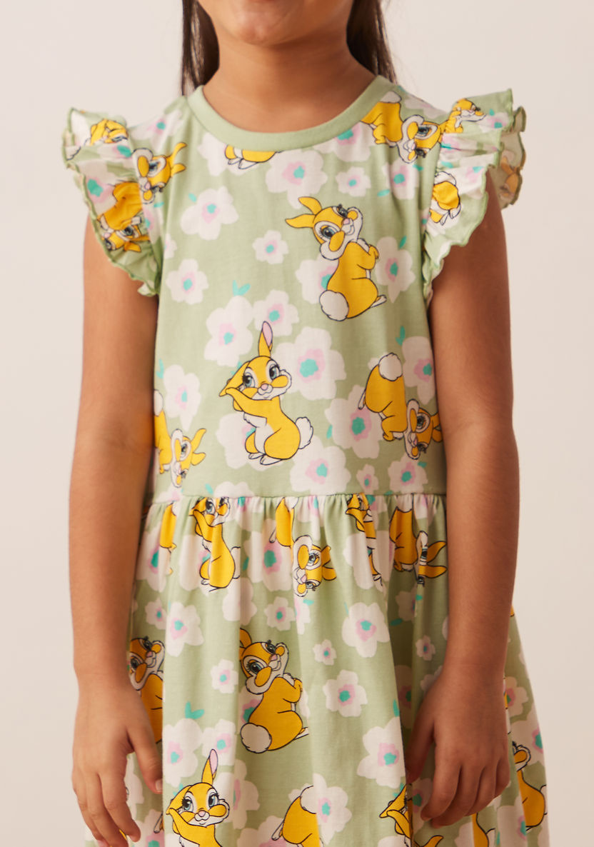 Disney Thumper Print Dress with Ruffles-Dresses%2C Gowns and Frocks-image-3