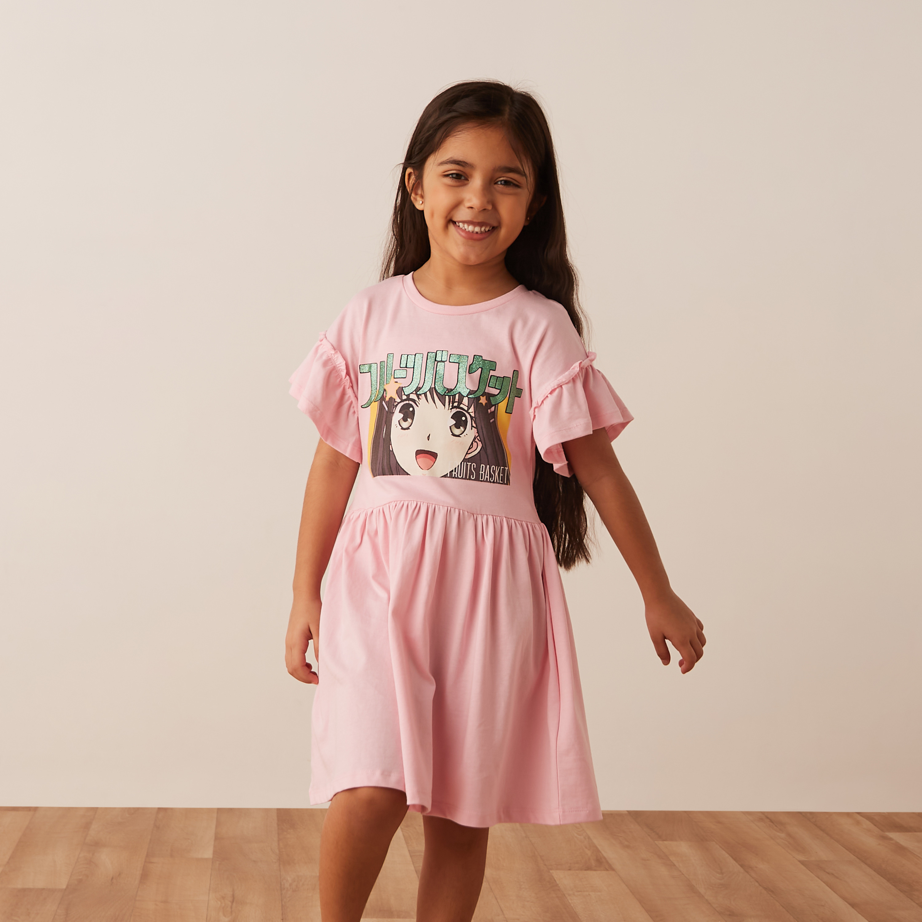 TV Tokyo Fruit Basket Print Dress-girls-clothing-dressesandjumpsuits-image-2