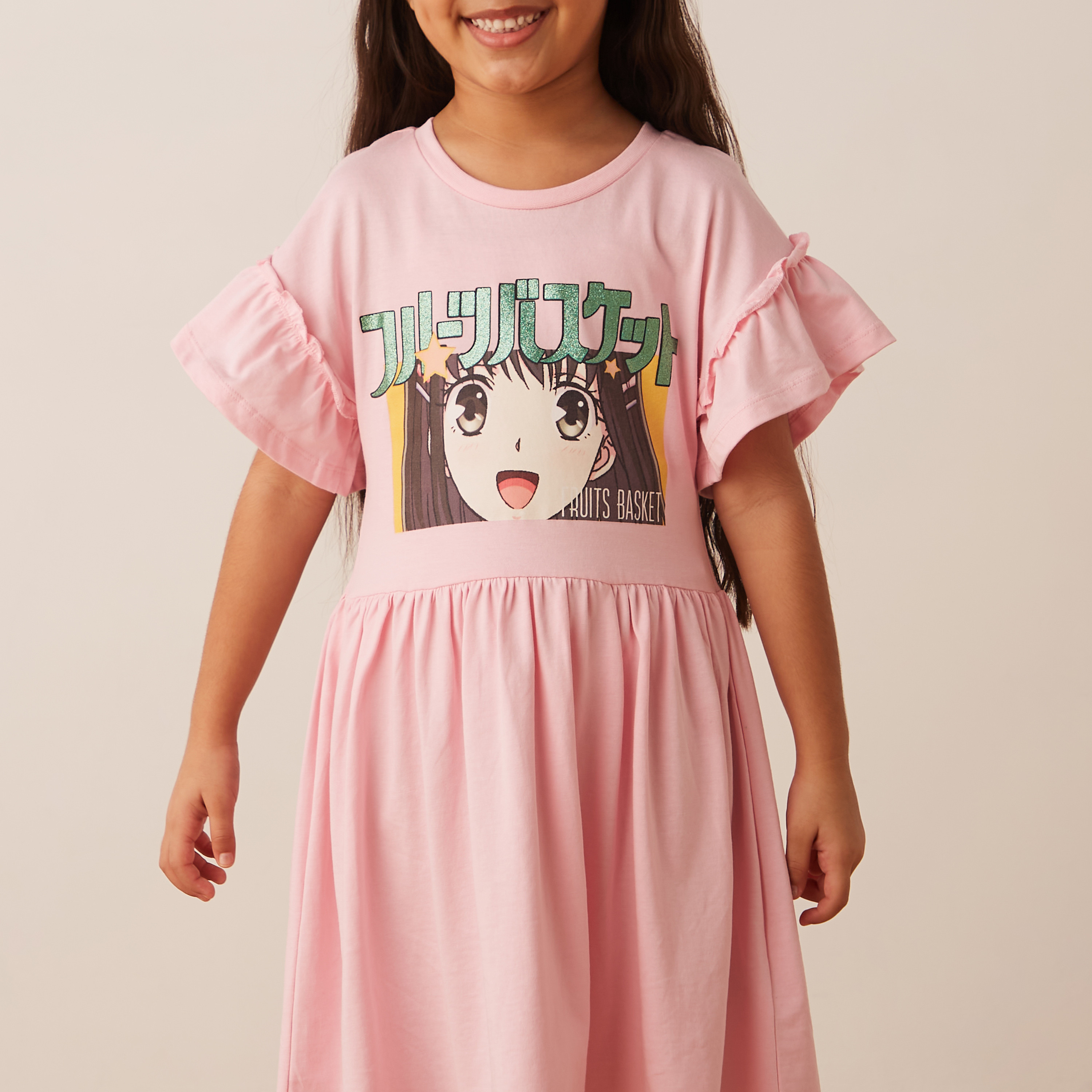TV Tokyo Fruit Basket Print Dress-girls-clothing-dressesandjumpsuits-image-4