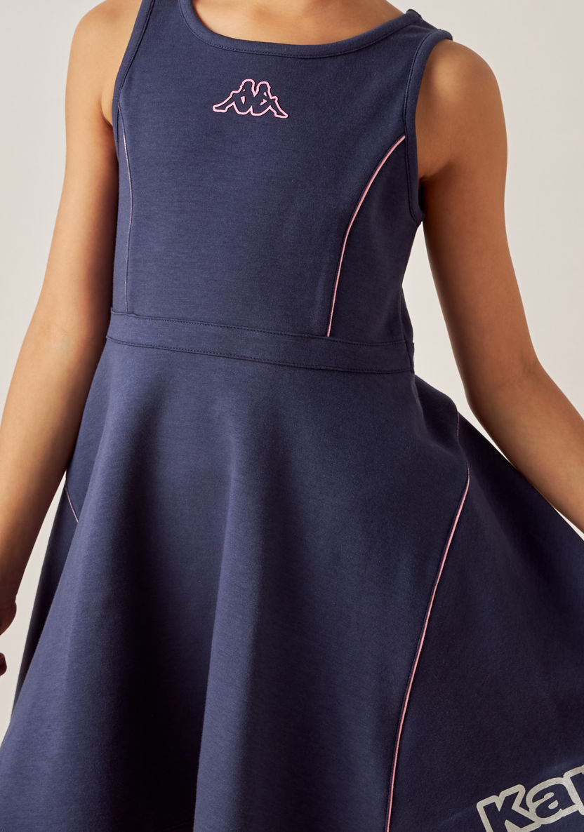 Kappa Logo Print Sleeveless Dress-Dresses%2C Gowns and Frocks-image-4