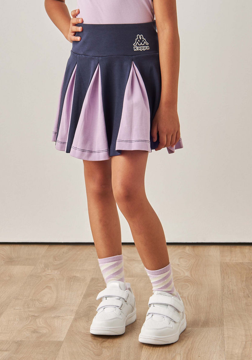 Kappa Logo Print Sleeveless T-shirt and Skirt Set-Clothes Sets-image-2