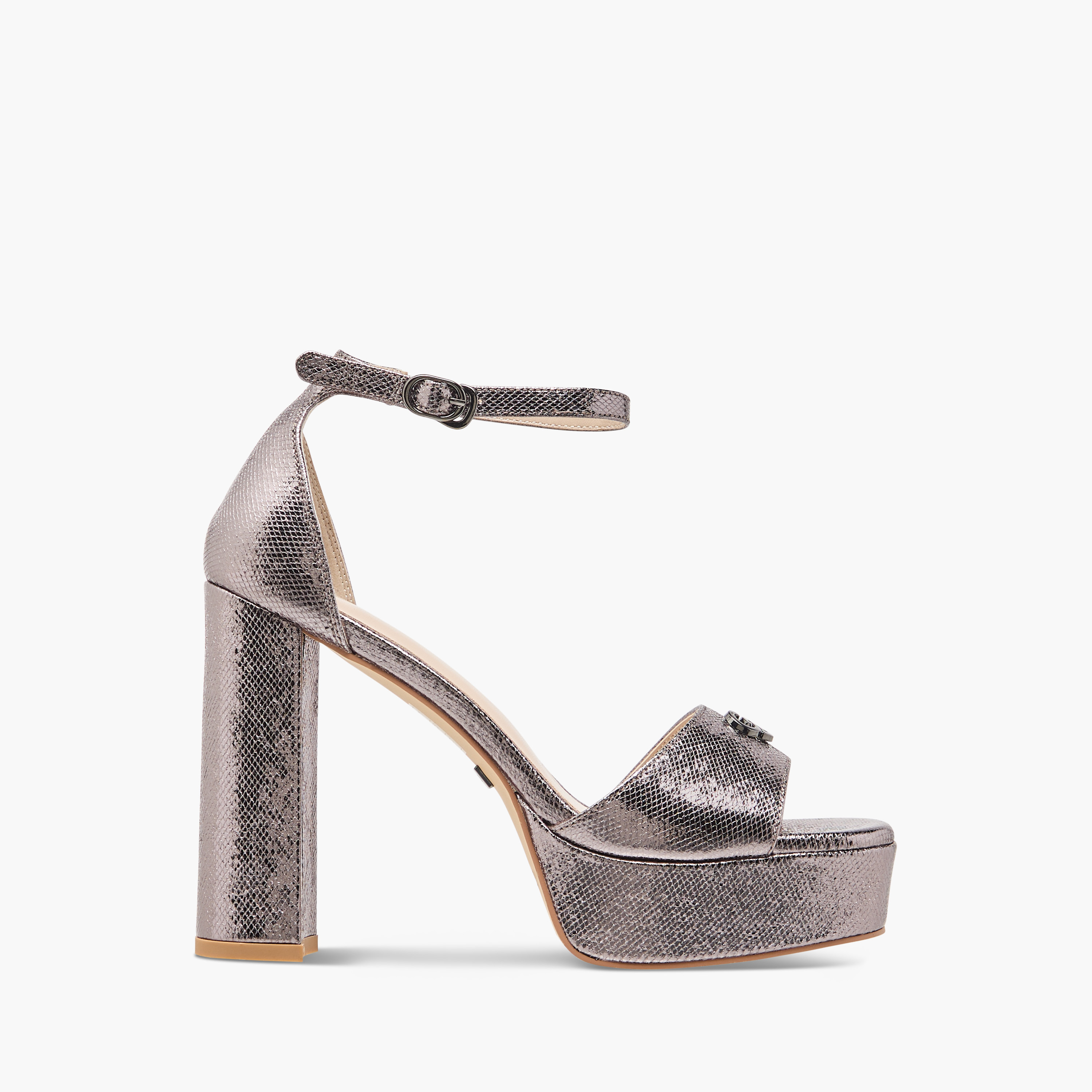 Celeste Women's Textured Strap Sandals with Buckle Closure-women-shoes-sandals-heeled-image-3