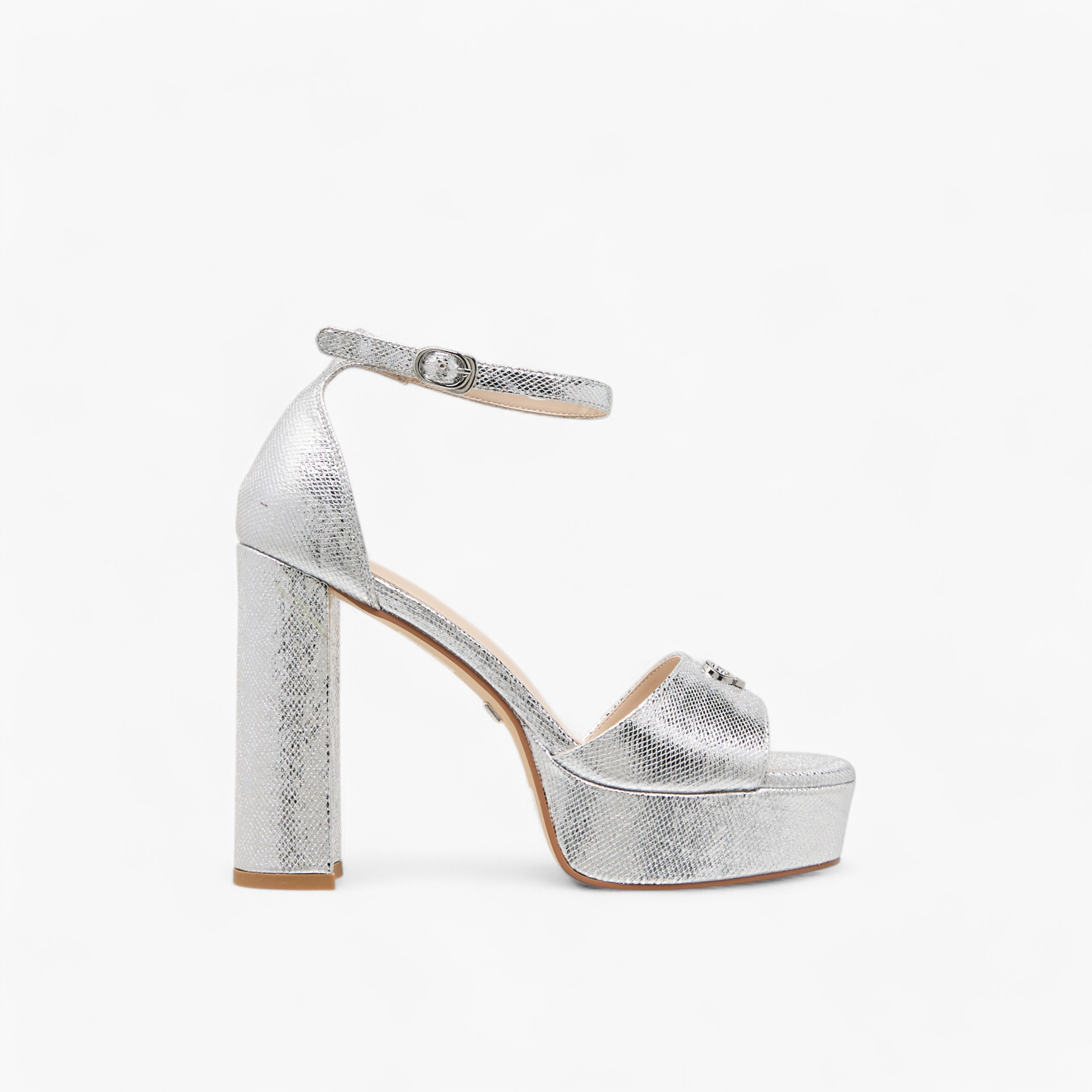Celeste Women's Textured Strap Sandals with Buckle Closure-women-shoes-sandals-heeled-image-3