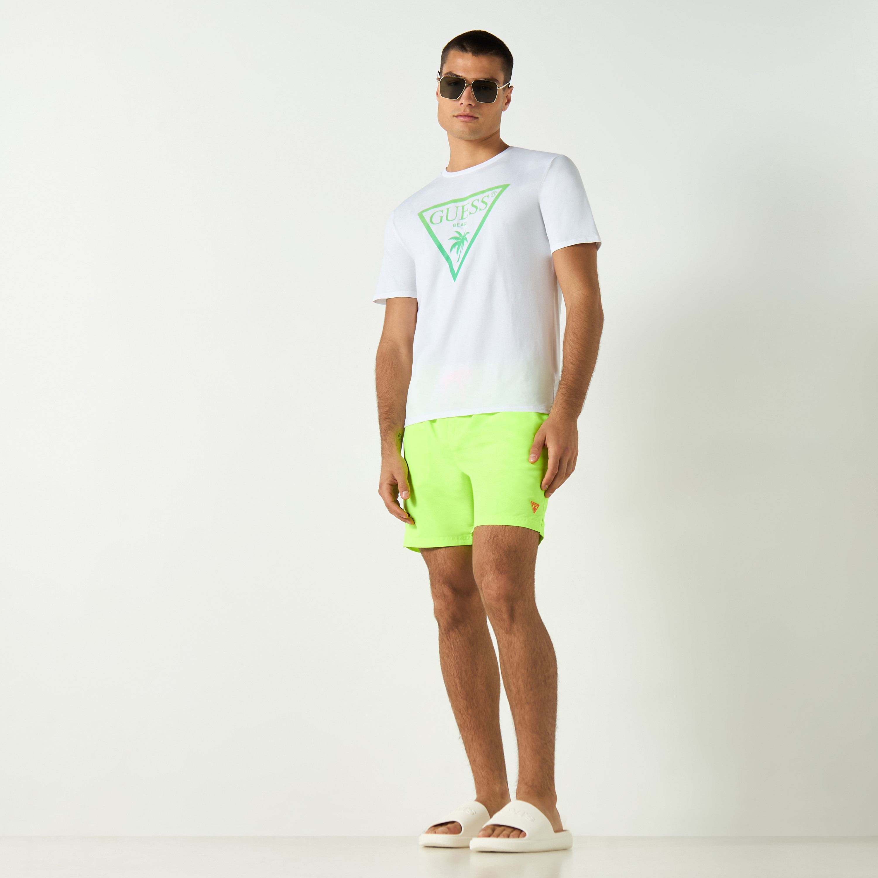 Guess Logo Print Crew Neck T-shirt with Short Sleeves-men-clothing-tshirtsandpolos-tshirts-image-2
