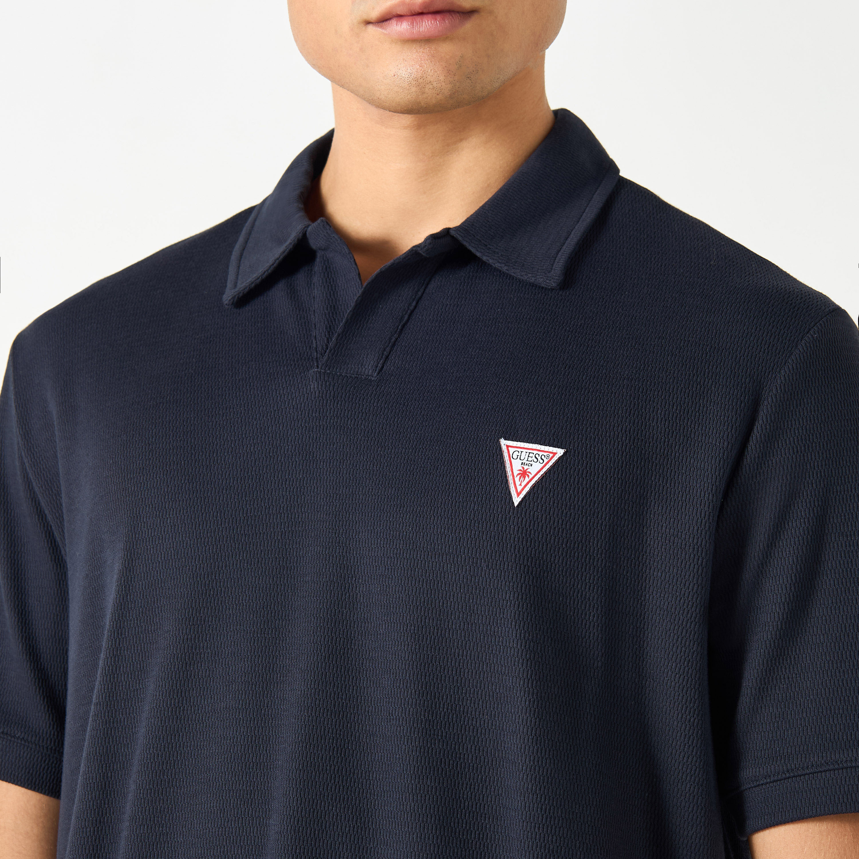 Guess Solid Polo T-shirt with Short Sleeves-men-clothing-tshirtsandpolos-polos-image-4