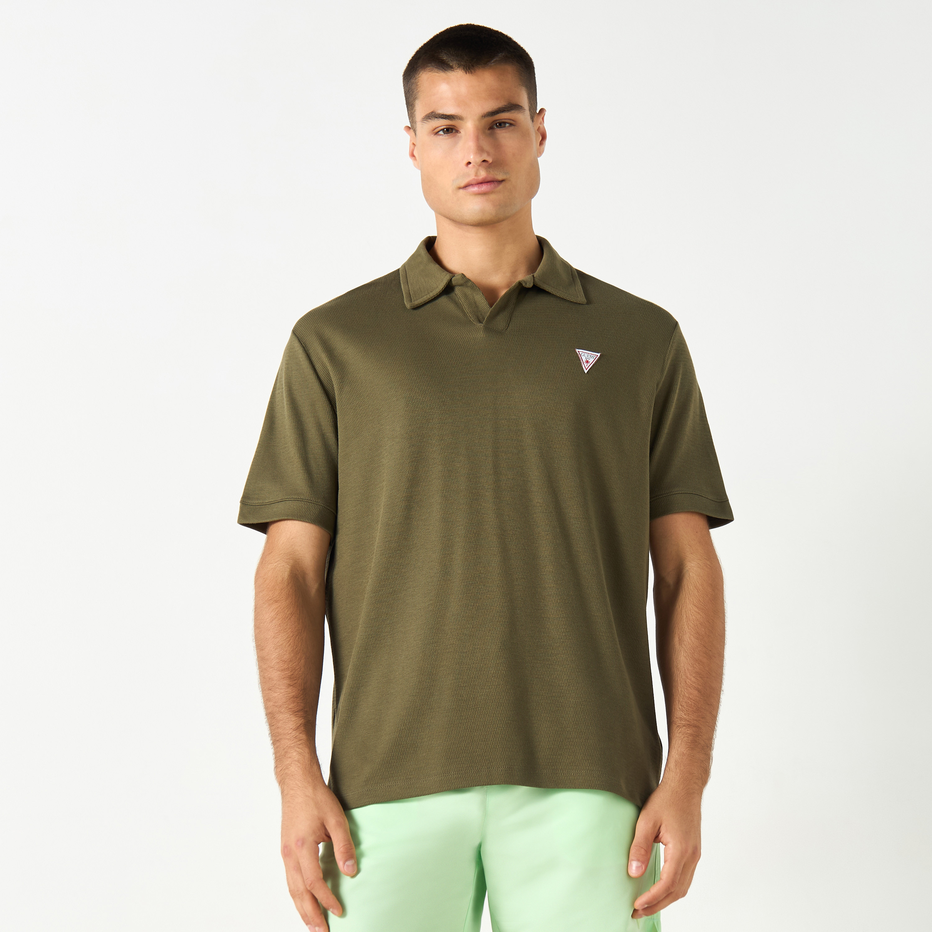 Guess Solid Polo T-shirt with Short Sleeves-men-clothing-tshirtsandpolos-polos-image-1