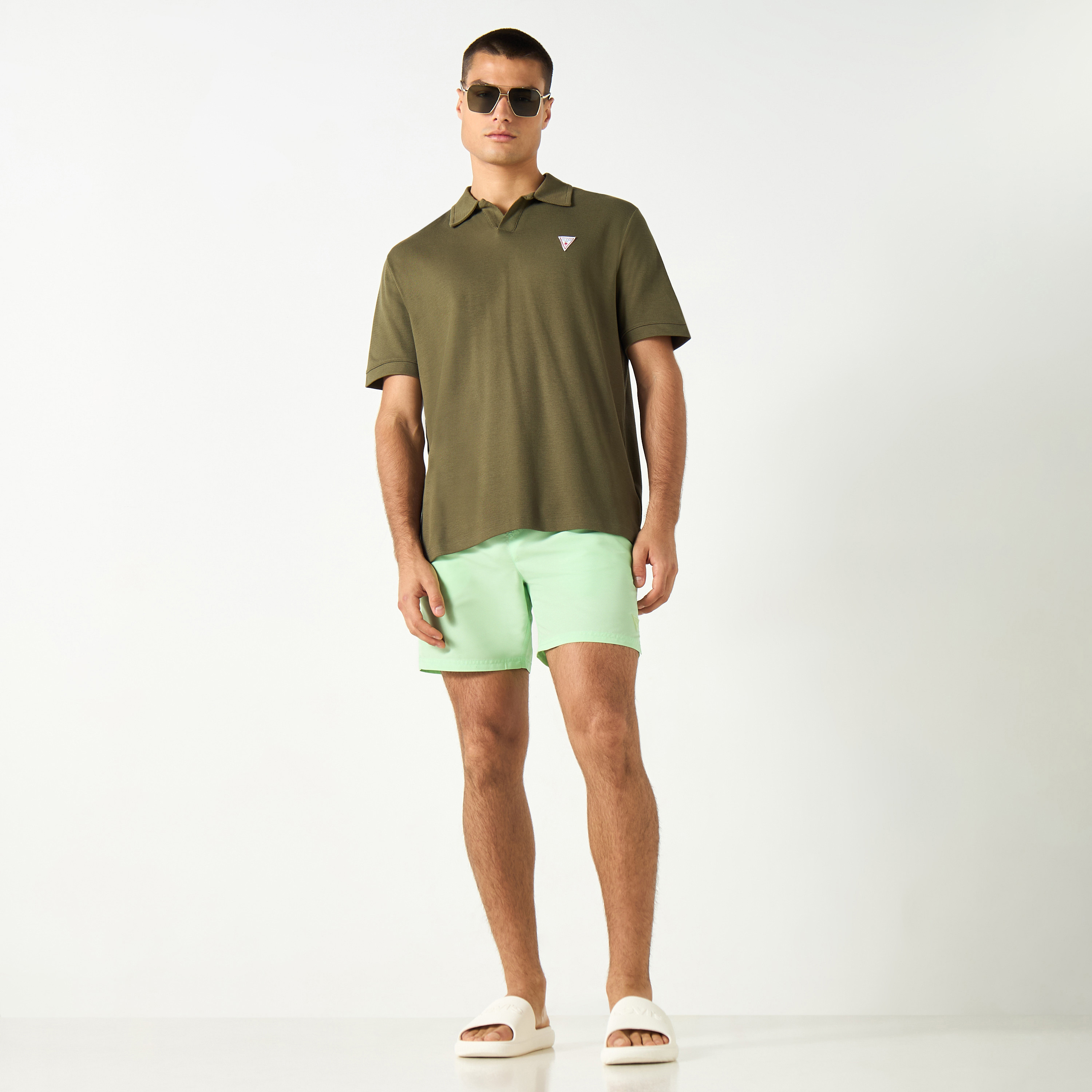 Guess Solid Polo T-shirt with Short Sleeves-men-clothing-tshirtsandpolos-polos-image-2