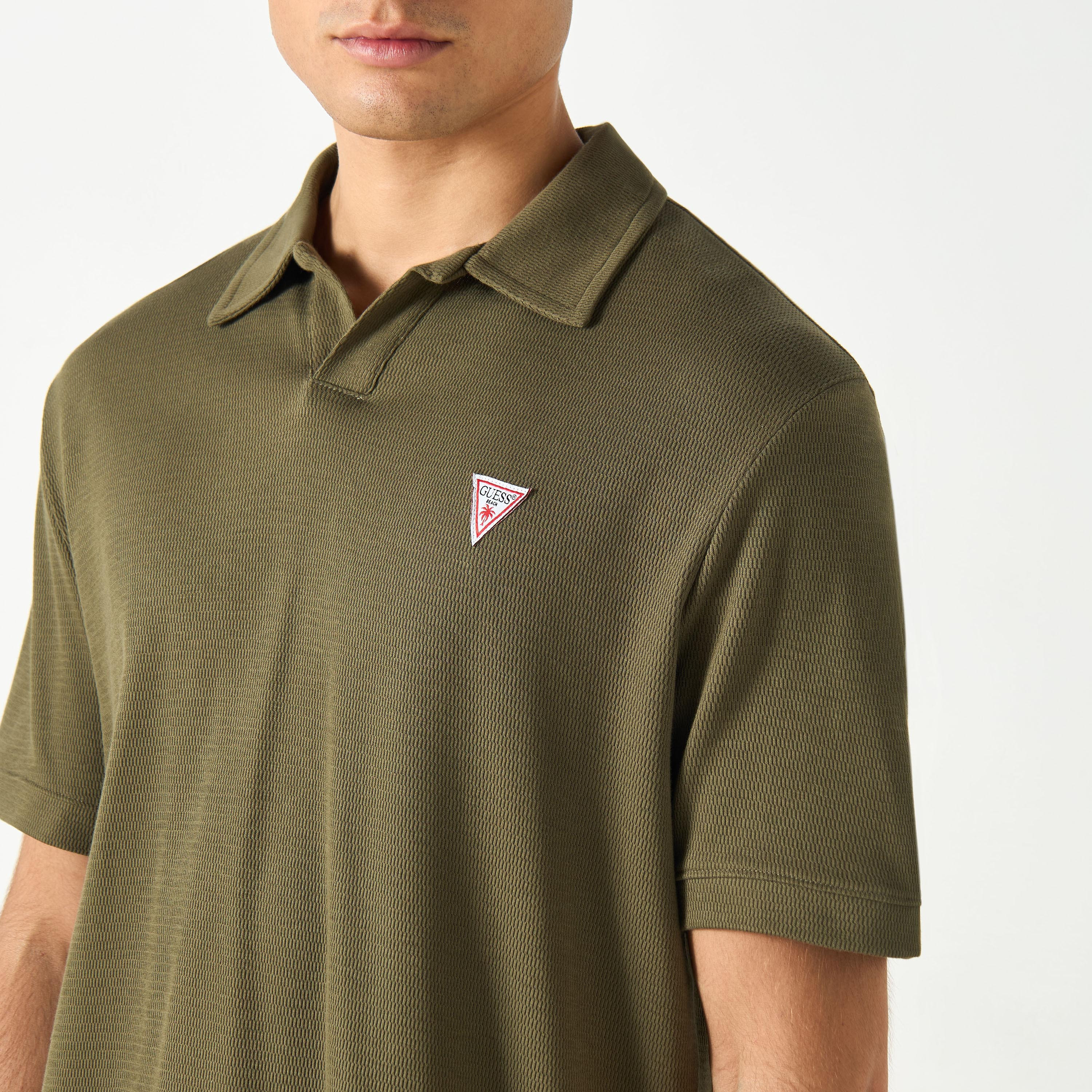 Guess Solid Polo T-shirt with Short Sleeves-men-clothing-tshirtsandpolos-polos-image-4