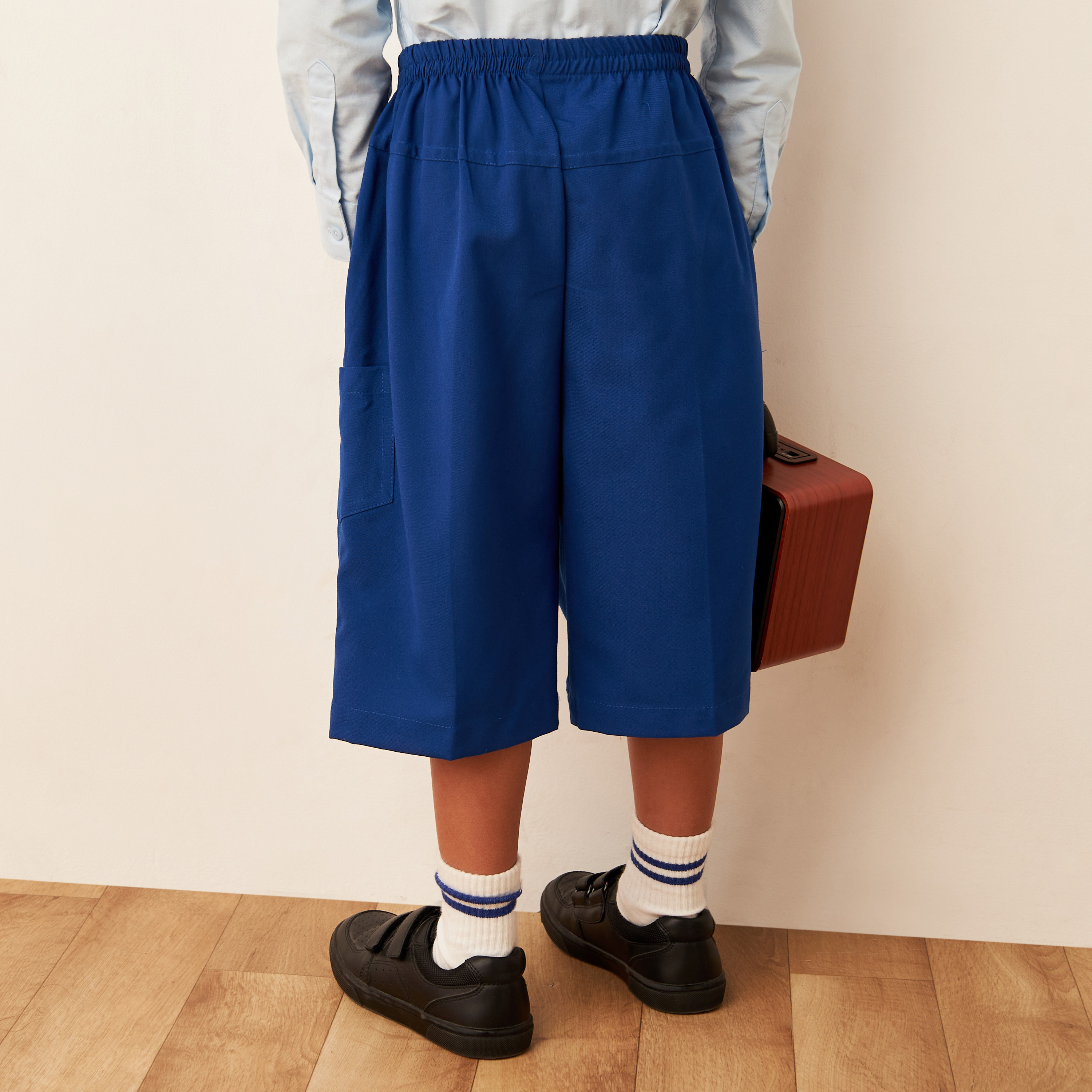 شورت سادة بخصر مطاطي وجيوب من جونيورز-boys-clothing-schoolwear-bottoms-shorts-image-4