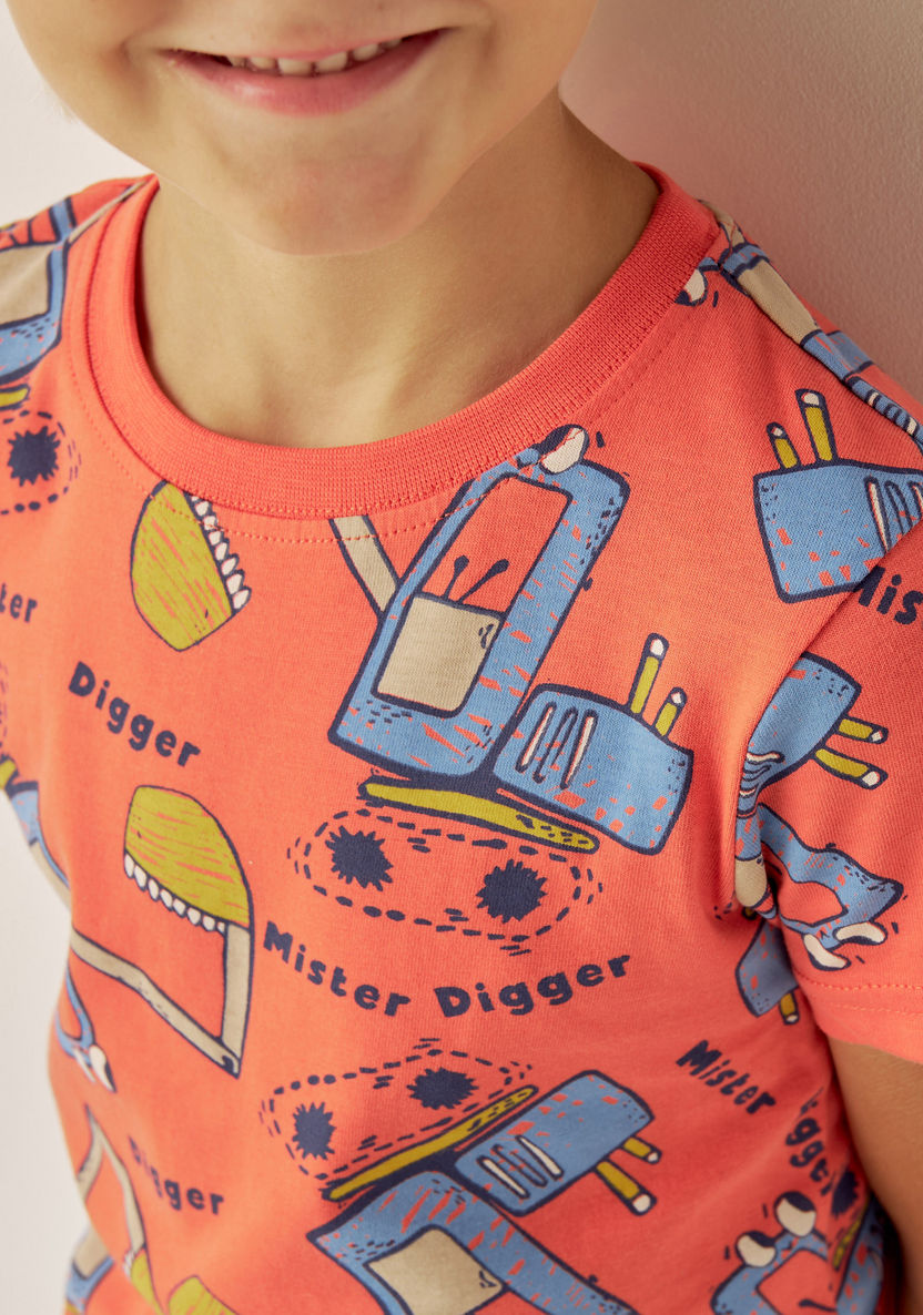 Juniors Printed T-shirts and Pyjamas - Set of 2-Pyjama Sets-image-3