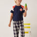 Juniors Cut and Sew T-shirt and Checked Pyjama Set-Nightwear-thumbnailMobile-3