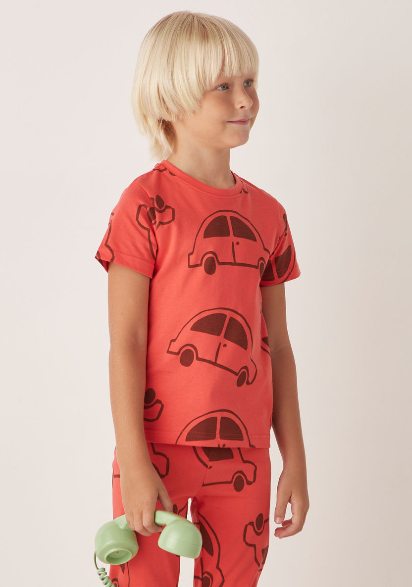 Juniors All-Over Print T-shirt and Pyjama - Set of 3-Nightwear-image-1