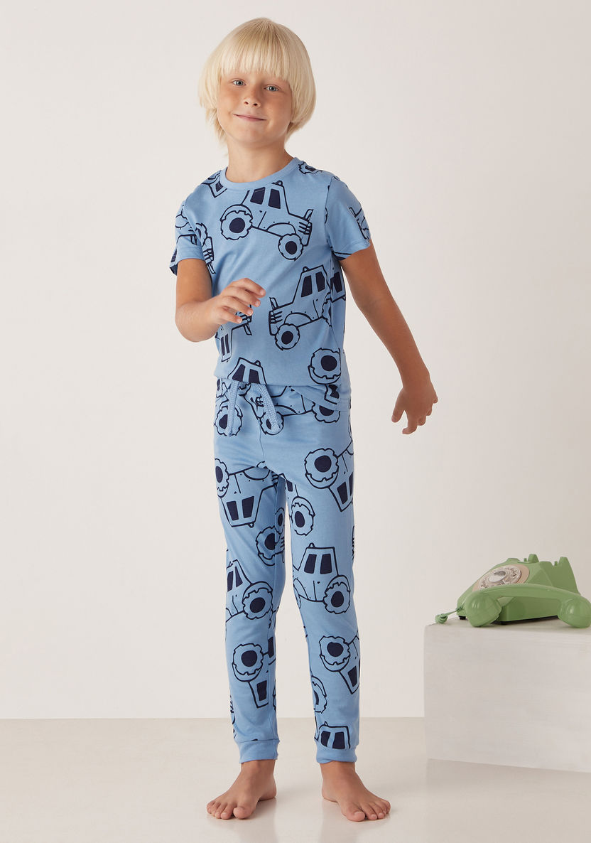 Juniors All-Over Print T-shirt and Pyjama - Set of 3-Nightwear-image-5
