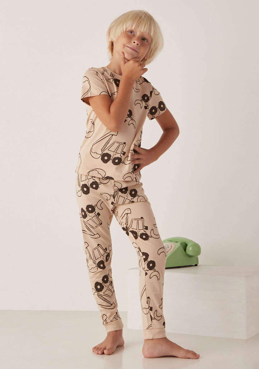 Juniors All-Over Print T-shirt and Pyjama - Set of 3-Nightwear-image-7
