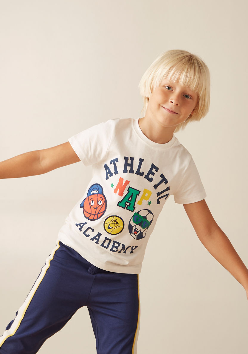 Juniors Printed Short Sleeves T-shirt and Pyjama Set-Pyjama Sets-image-1