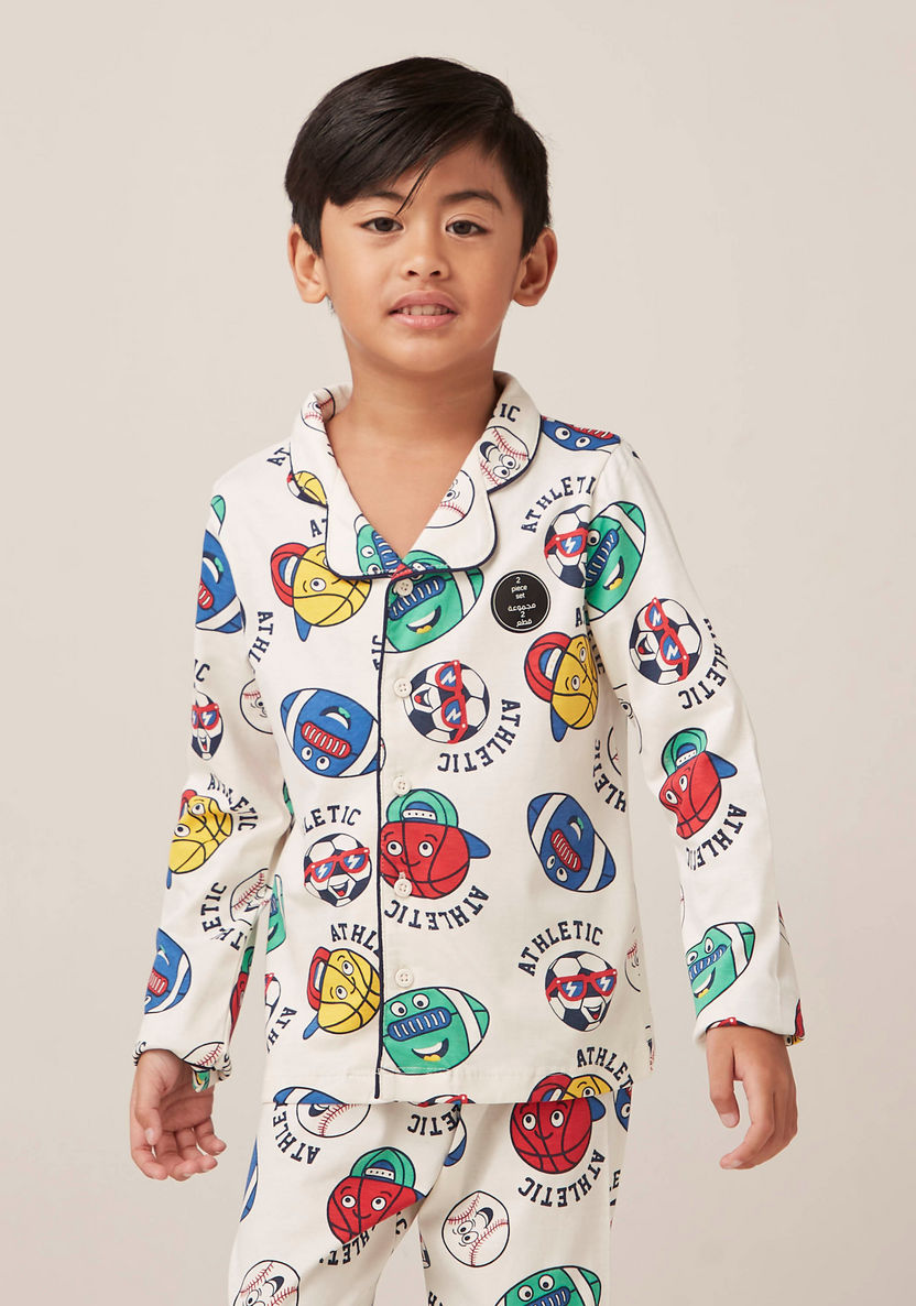 Juniors All-Over Print Shirt and Pyjama Set-Nightwear-image-0
