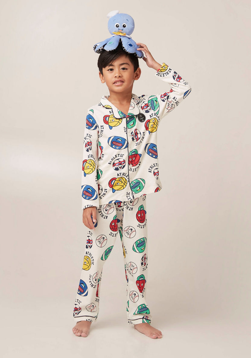 Juniors All-Over Print Shirt and Pyjama Set-Nightwear-image-1