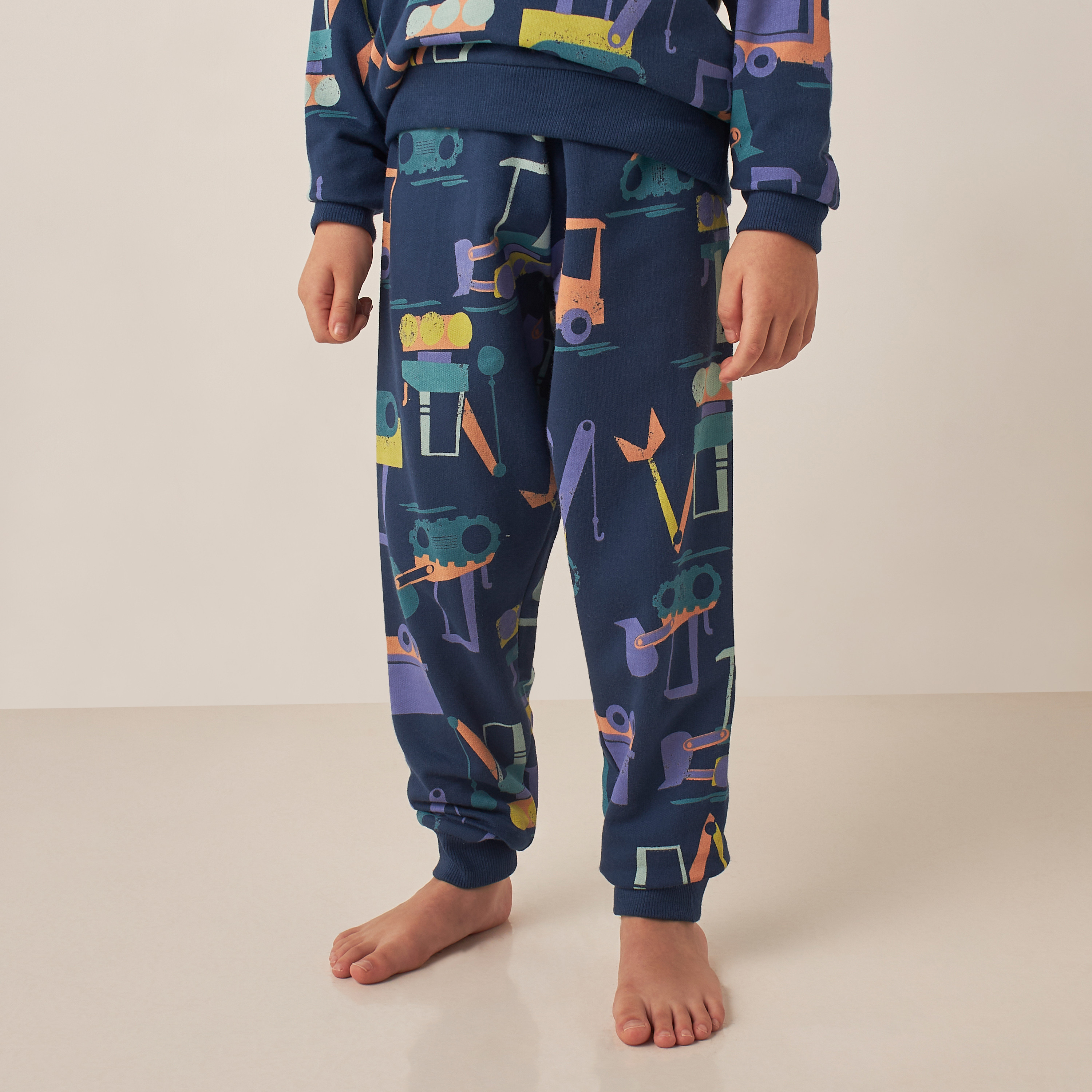 Juniors Vehicle Print Hooded Sweatshirt and Pyjama Set