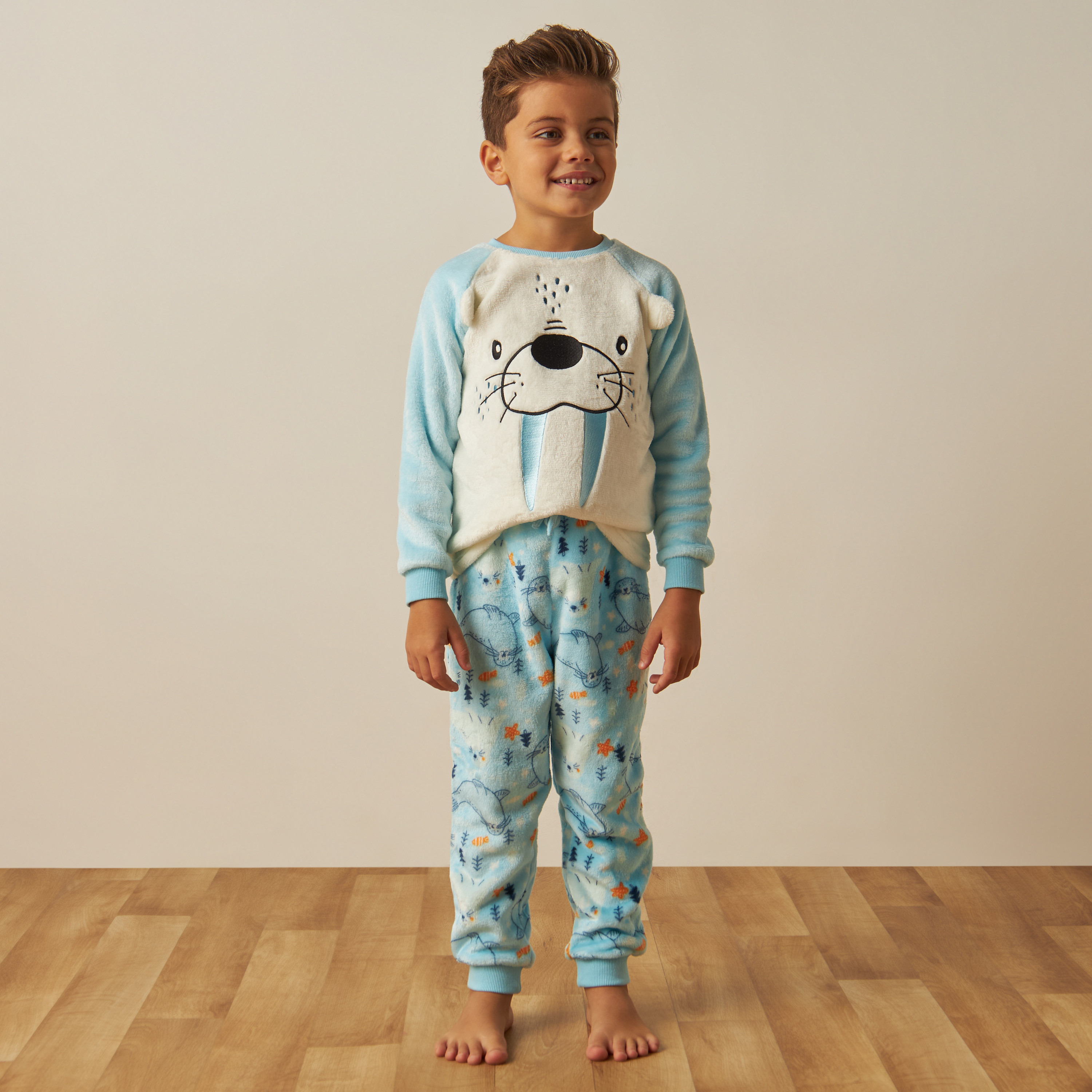 Buy Juniors Textured Sweatshirt and Pyjama Set Online Babyshop Kuwait