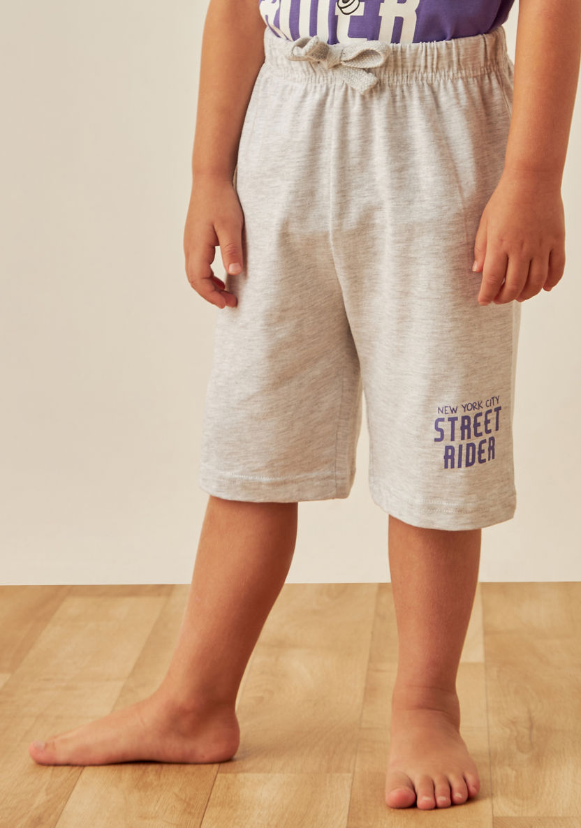 Juniors Printed T-shirt and Shorts Set-Nightwear-image-2