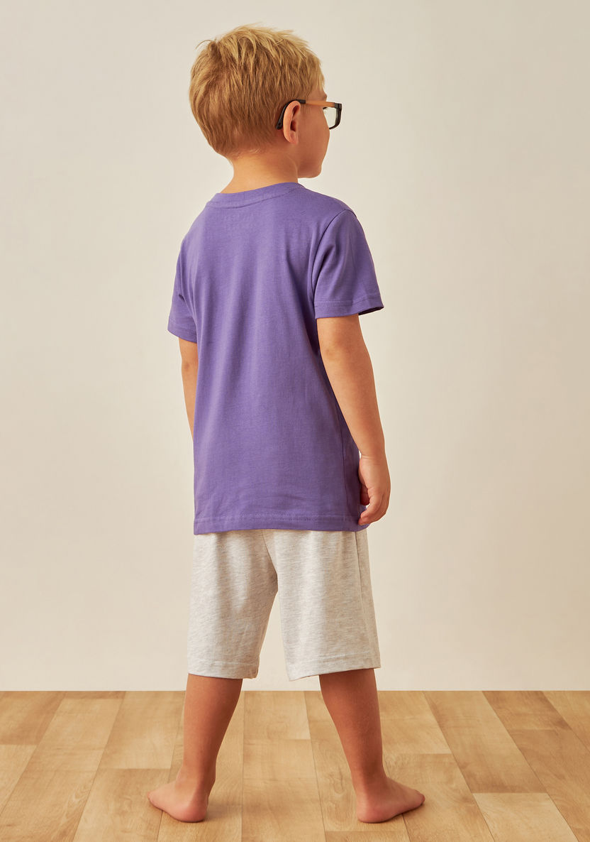 Juniors Printed T-shirt and Shorts Set-Nightwear-image-4