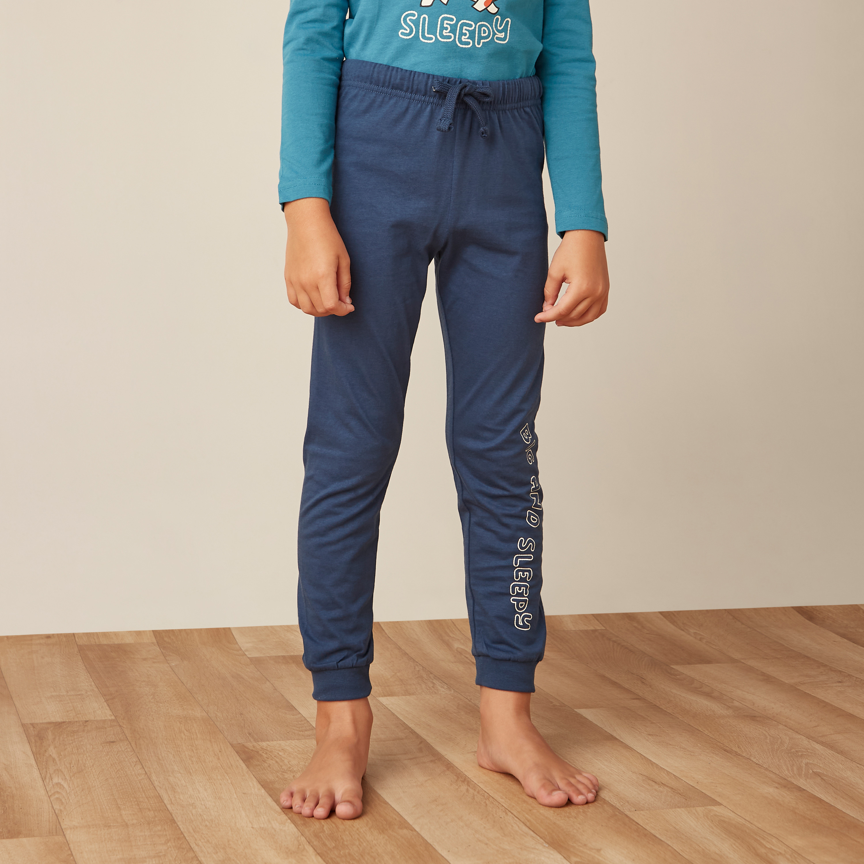 Juniors Dinosaur Print Long Sleeves T-shirt and Pyjama Set-boys-clothing-nightwear-image-5