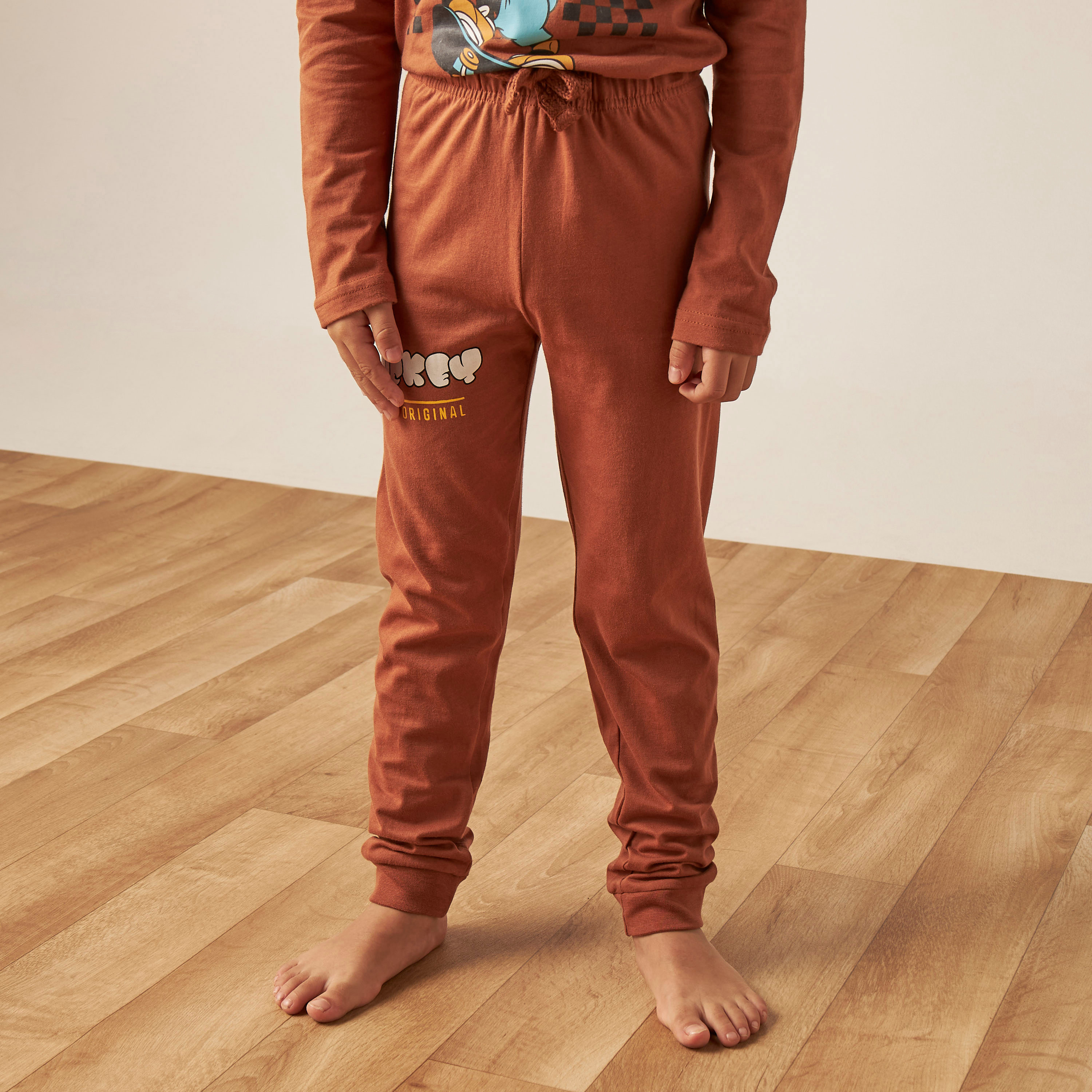 Disney Mickey Mouse Print T-shirt with Pyjamas - Set of 2-boys-clothing-nightwear-image-4