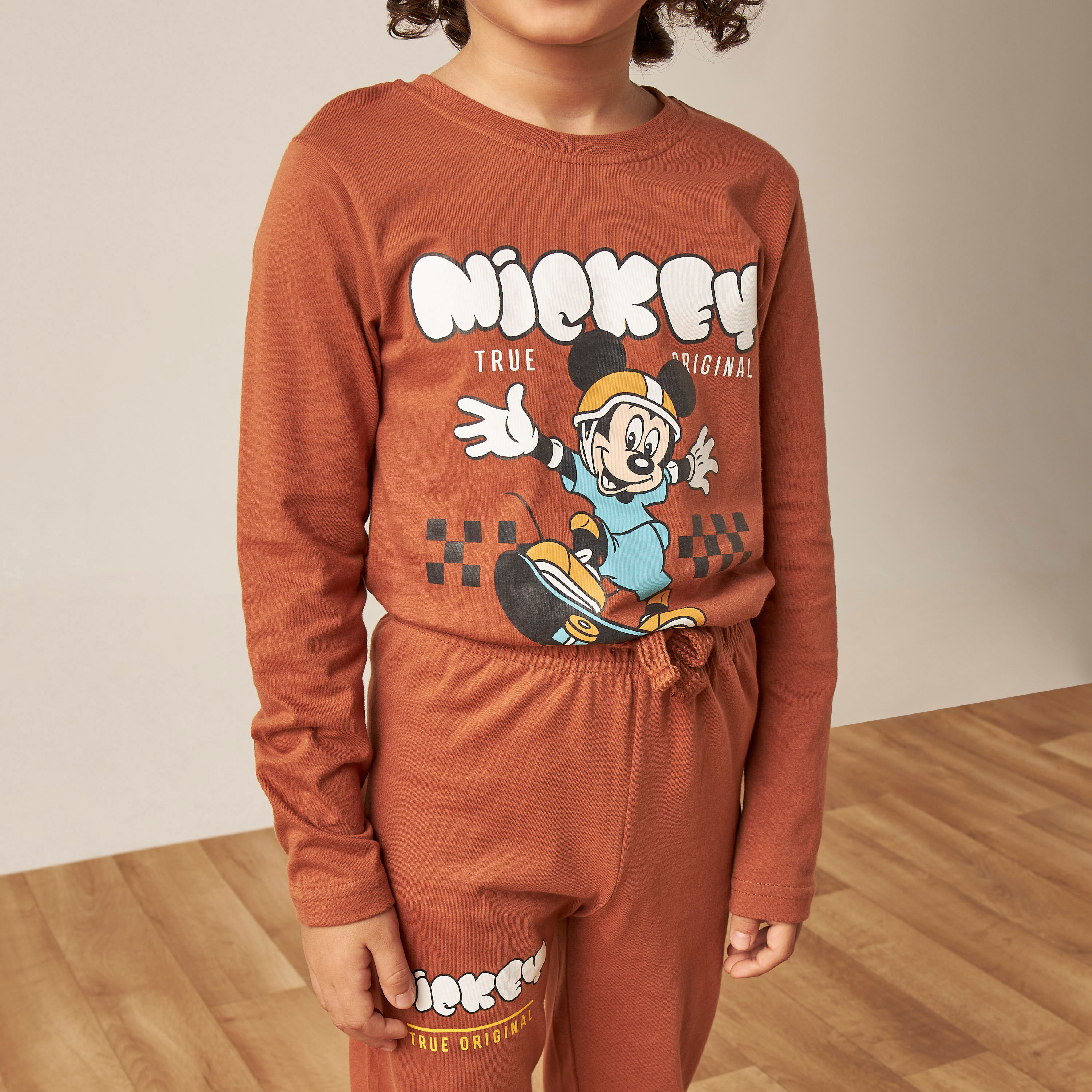 Disney Mickey Mouse Print T-shirt with Pyjamas - Set of 2-boys-clothing-nightwear-image-5