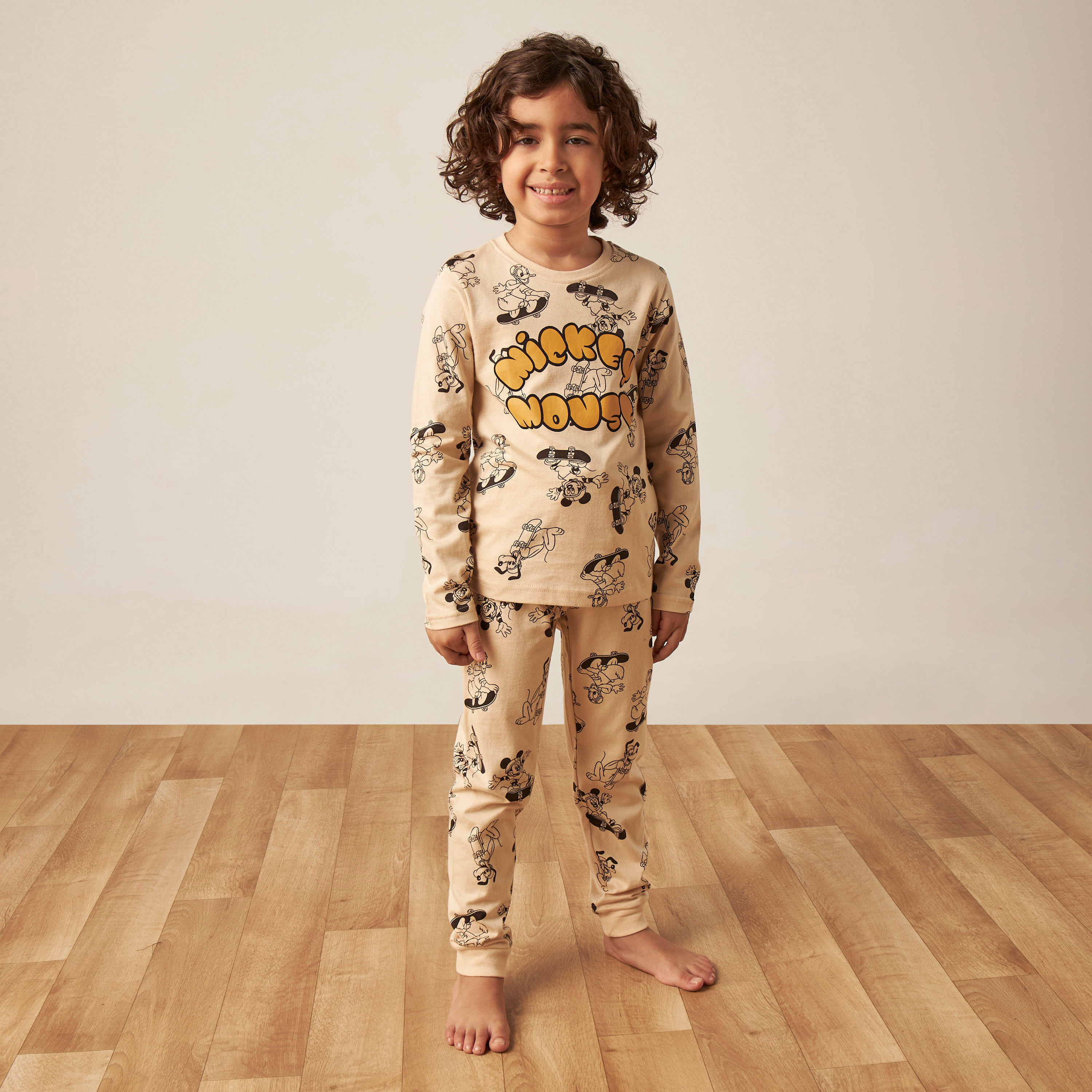 Disney Mickey Mouse Print T-shirt with Pyjamas - Set of 2-boys-clothing-nightwear-image-7