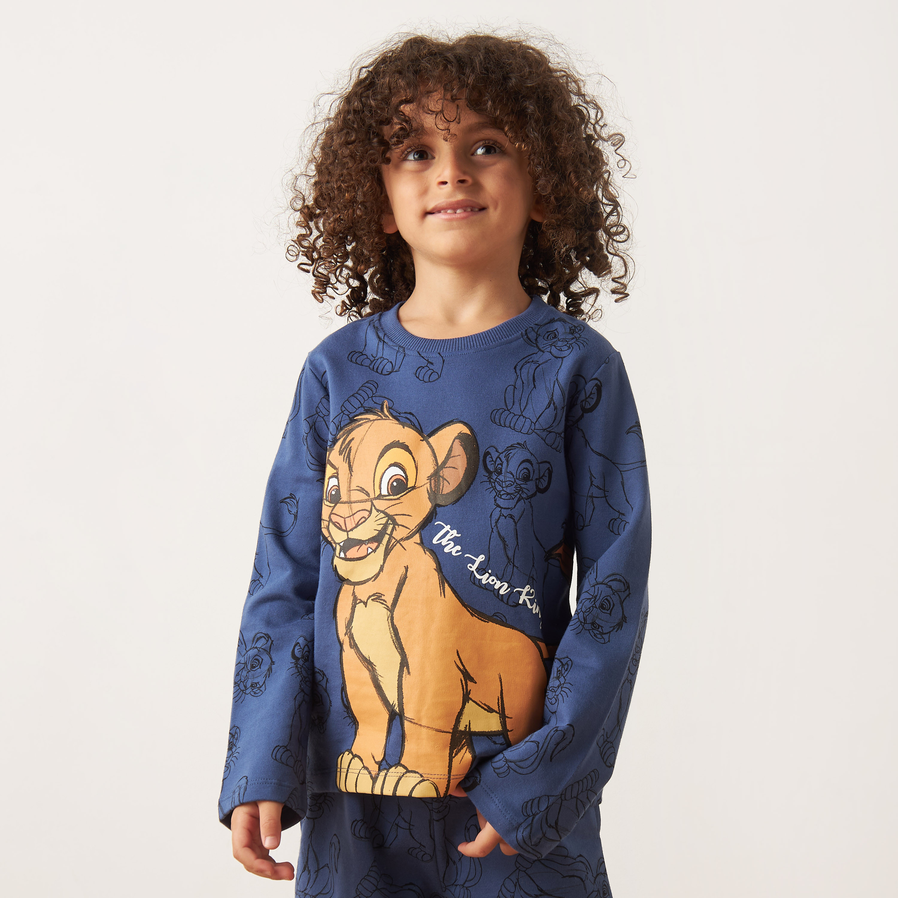 Buy Simba Print Long Sleeves T shirt and Pyjama Set Online