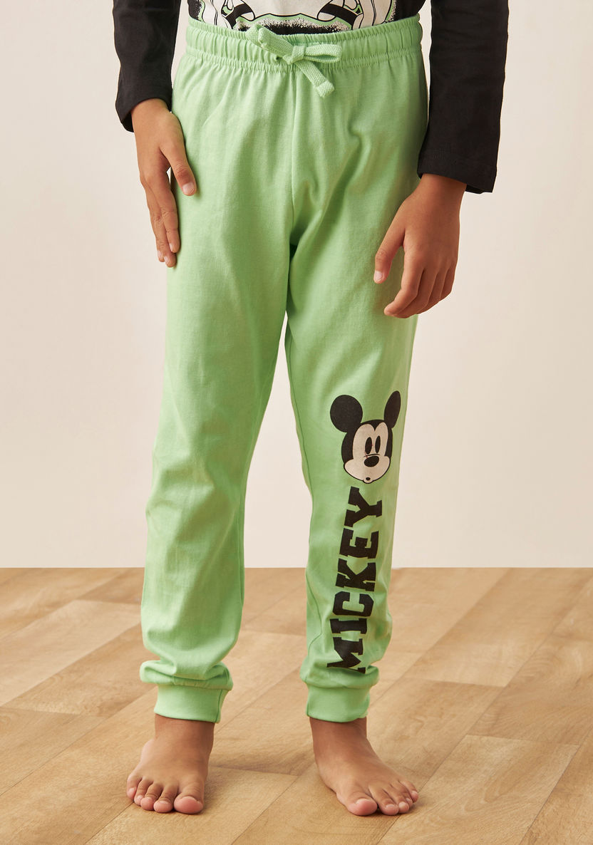 Mickey Mouse Print T-shirt and Pyjama - Set of 2-Nightwear-image-3
