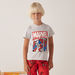Spider-Man Print T-shirt and Pyjama - Set of 2-Pyjama Sets-thumbnail-1